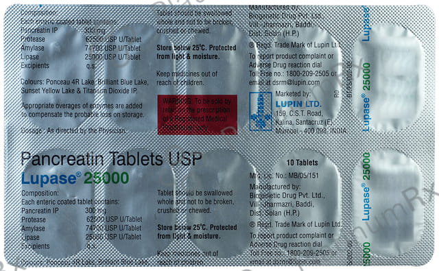 Lupase 25000 Tablet 10s