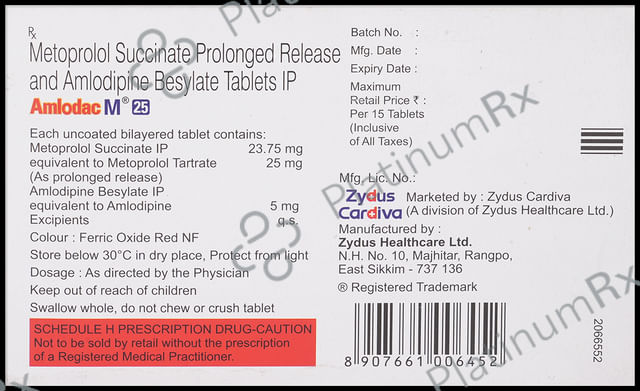 Amlodac M 25/5mg Tablet PR 15s