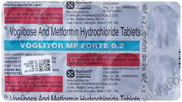 Voglitor MF Forte 0.2/1000mg Tablet 10s