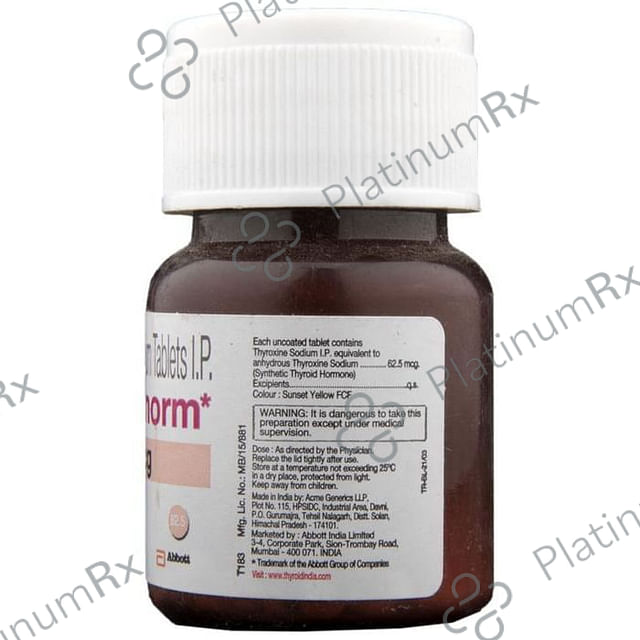 Thyronorm 62.5mcg Tablet 120s