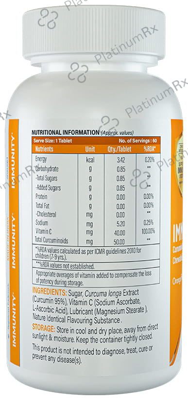 Zeonutra Immunity+ Curcumin & Vitamin C Chewable Tablet 60s