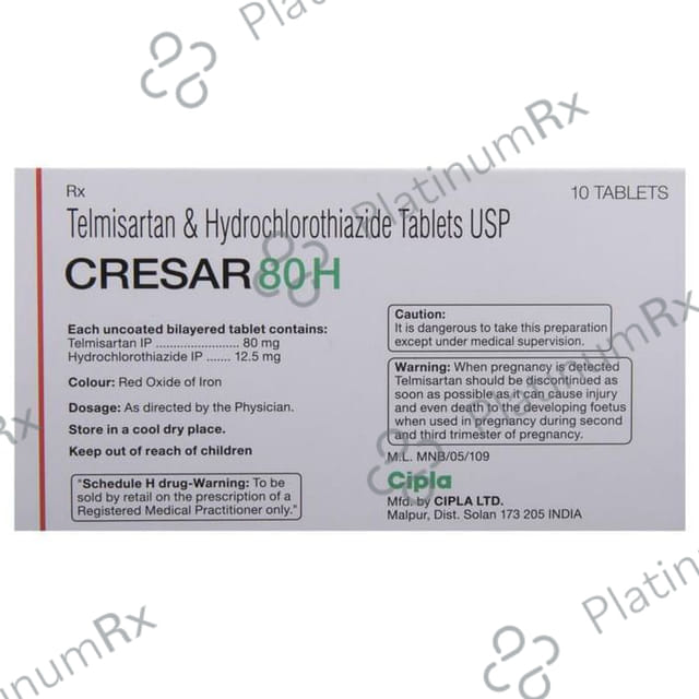 Cresar 80H 12.5/80mg Tablet 10s