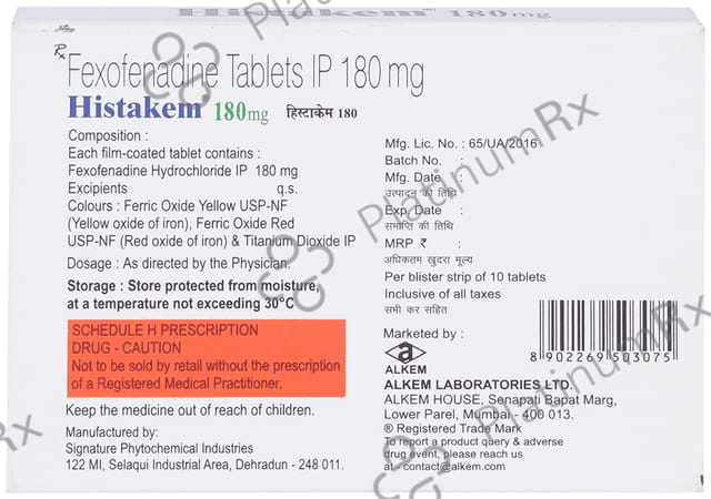 Histakem 180mg Tablet