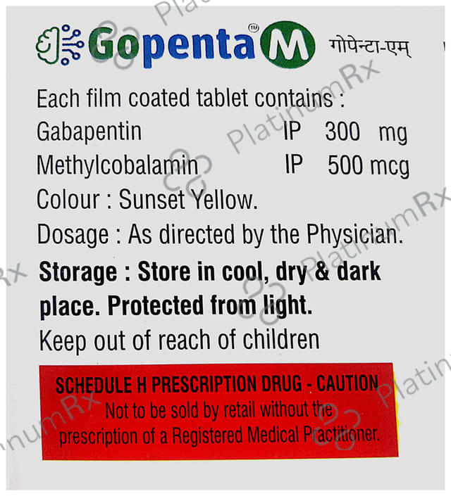 Gopenta M 300mg/500mcg Tablet 10s