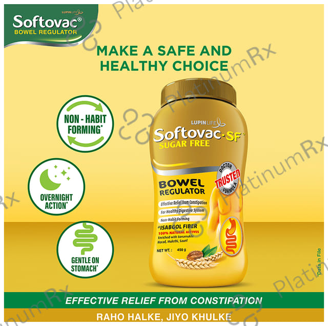 Softovac SF Bowel Regulator Eases Constipation Powder 450gm