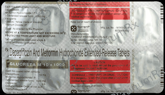 Glucreta M 10/1000mg Tablet ER 10s
