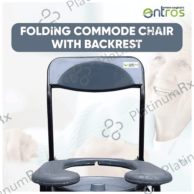 Entros C779A Folding Light Weight Commode Chair Front Cut
