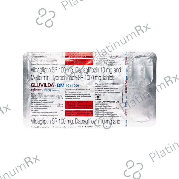 Gluvilda DM 10/1000/100mg Tablet 10s