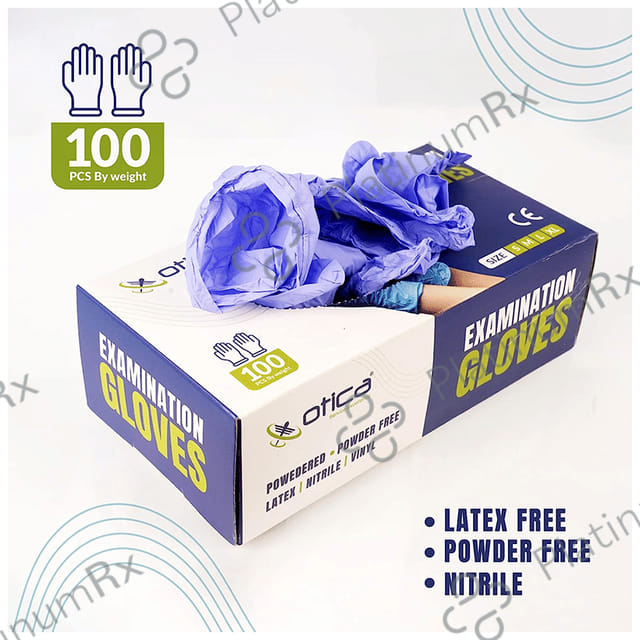 Otica Nitrile Powder Free Examintion Glove Small Blue
