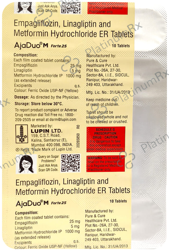 Ajaduo M Forte 25 Tablet ER 10s