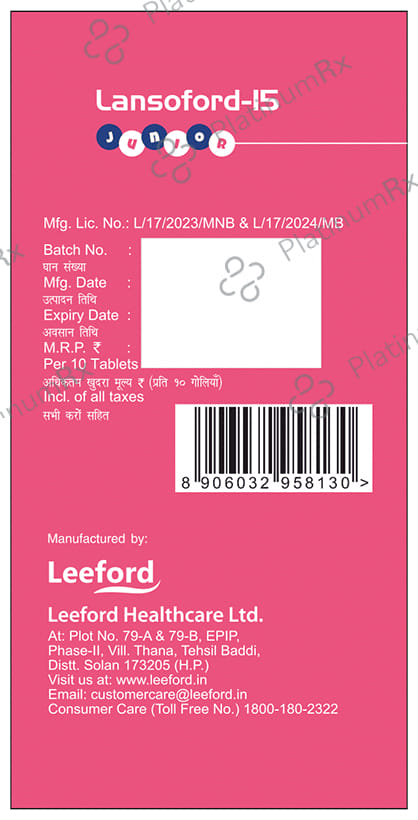 Lansoford Junior 15mg Tablet DT