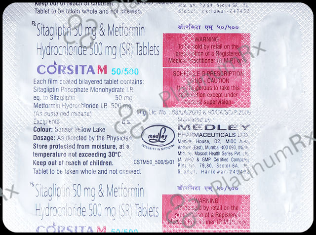 Corsita M 50/500mg Tablet PR 10s
