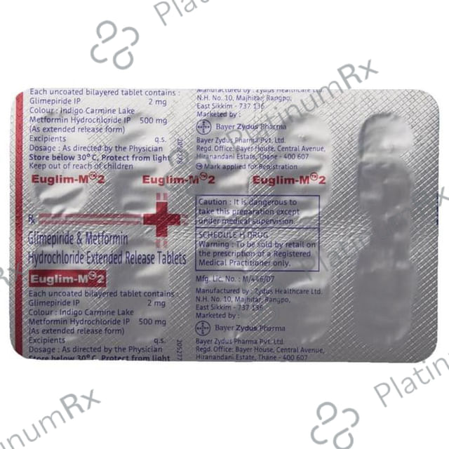 Euglim M 2/500mg Tablet PR 10s