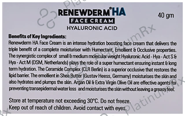 Renewderm HA Face Cream 40gm