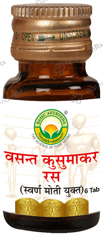 Basic Ayurveda Vasant Kusumakar Ras with Gold 6 tablets