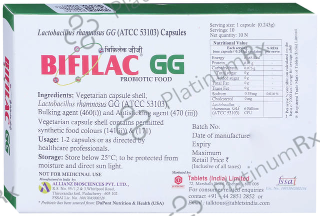 Bifilac GG Gluten, Lactose & Sugar Free Capsule 10s