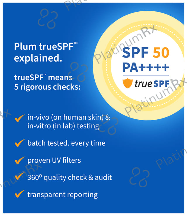 Plum 2% Niacinamide & Rice Water Hybrid Face Sunscreen SPF 50 PA+++ Cream 50 gm