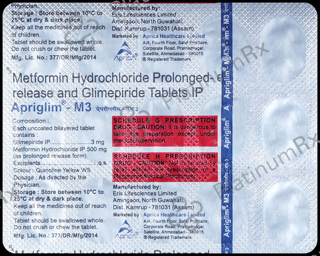 Apriglim M 3 Tablet PR 15s