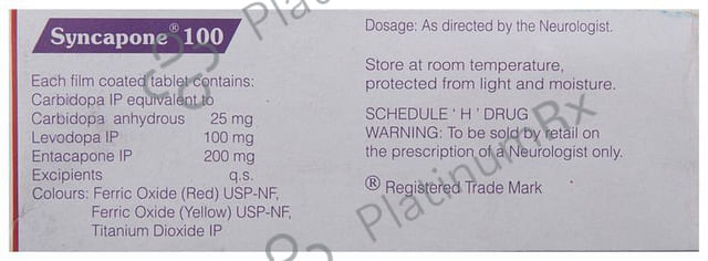Syncapone 100 25/200/100mg Tablet 10s