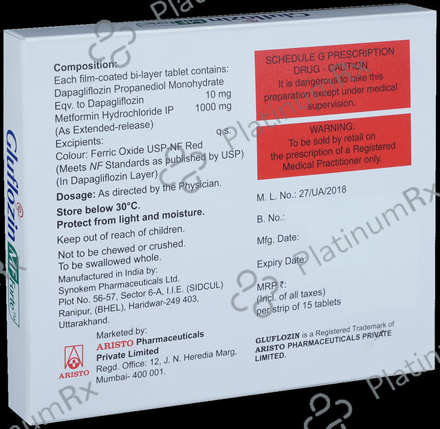 Gluflozin MF Forte 10/1000 Tablet ER