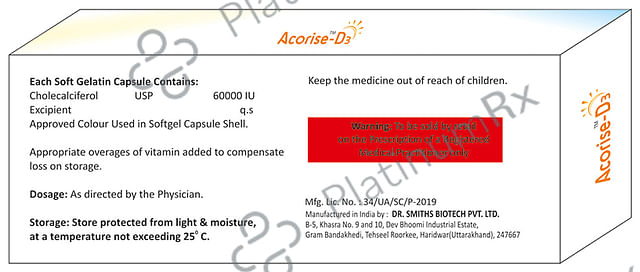 Acorise-D3 Soft Gelatin Capsule