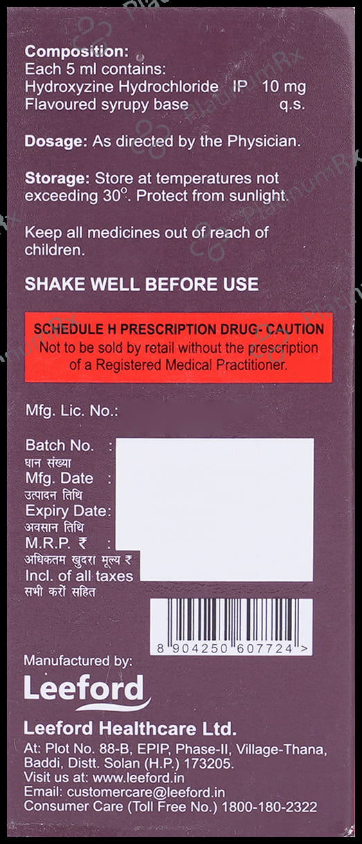 Atazis 10mg Syrup 100ml