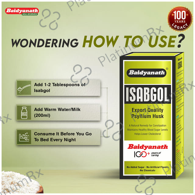 Baidyanath Vansaar Isabgol Psyllium Husk Powder - For Immunity & Constipation Relief 200 gm
