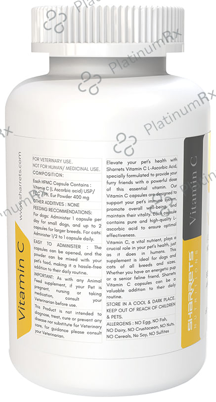 Sharrets Immunity Support Vitamin C Veggie Capsules for Pets