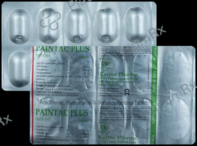 Paintac Plus 100mg/325mg/15mg Tablet