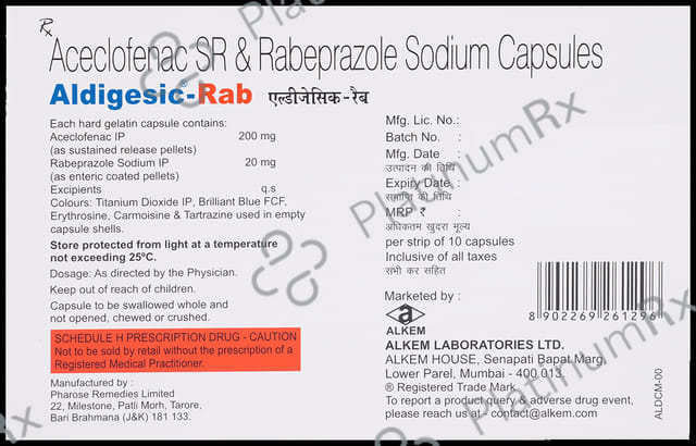 Aldigesic Rab 200/20mg Capsule SR 10s