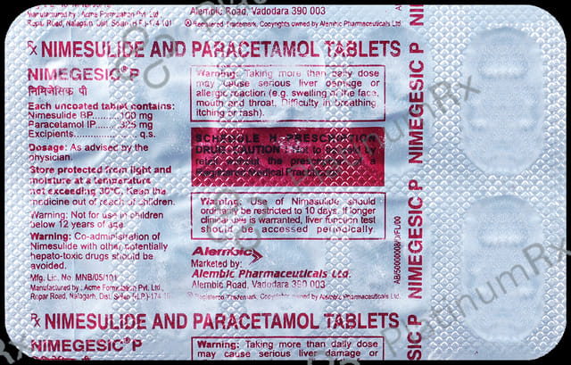 Nimegesic P 100/325mg Tablet 10s