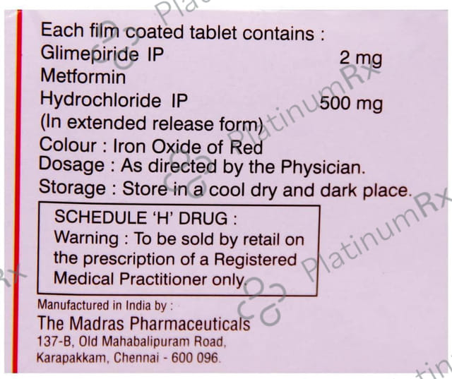 Medimet G 2/500mg Tablet ER 10s