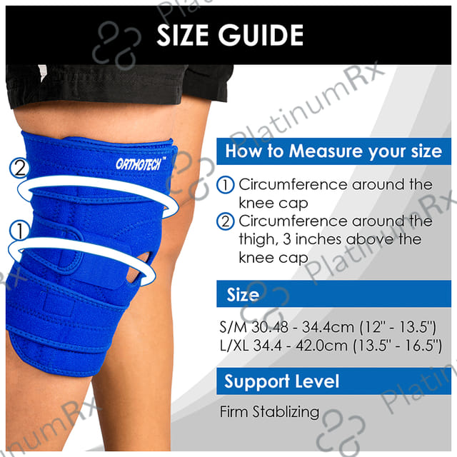 Orthotech OR 2131 Open Patella Knee Support With Stays Large Blue 1s