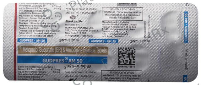 Gudpres AM 50/5mg Tablet PR 10s