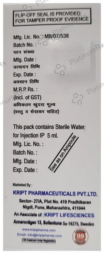 Cetroript 2000mg Injection 1s