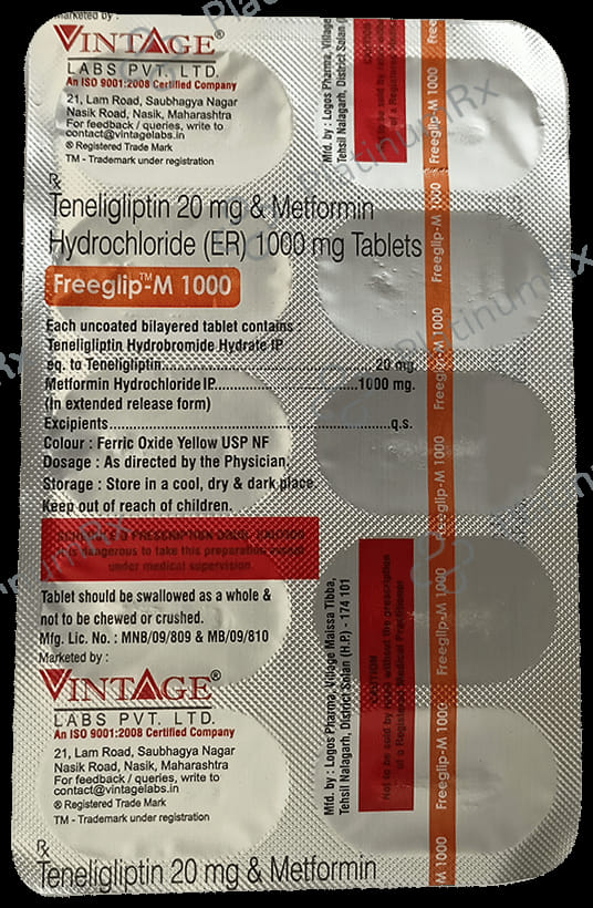Freeglip M 1000/20mg Tablet ER 10s