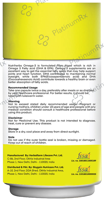 Nutriherbs Omega 3 Extract 800mg Capsule 90 capsules