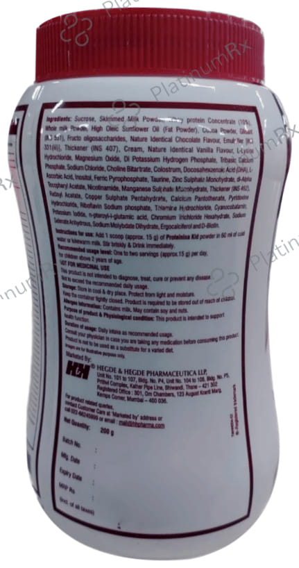 Proteinina Kid Supplement Chocolate Flavour Powder 200gm