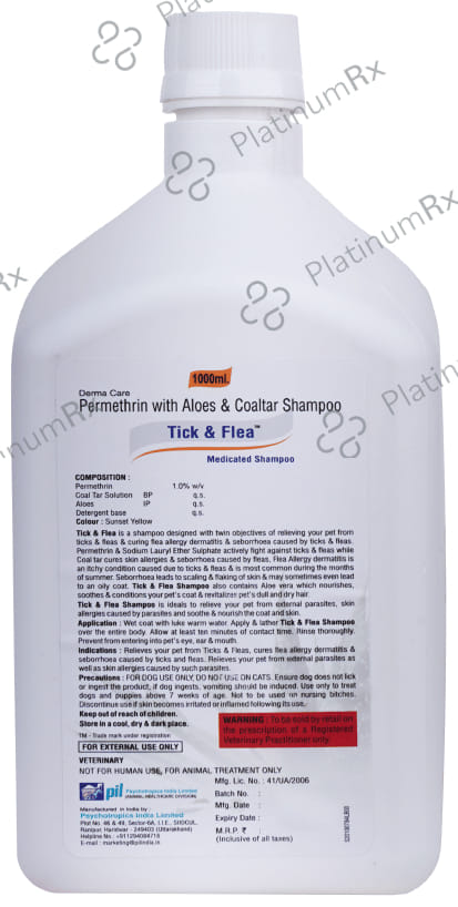 Tick & Flea Pet Shampoo 1000 Shampoo