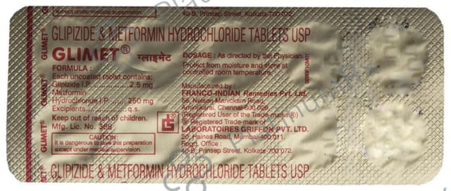 Glimet 2.5/250mg Tablet 10s