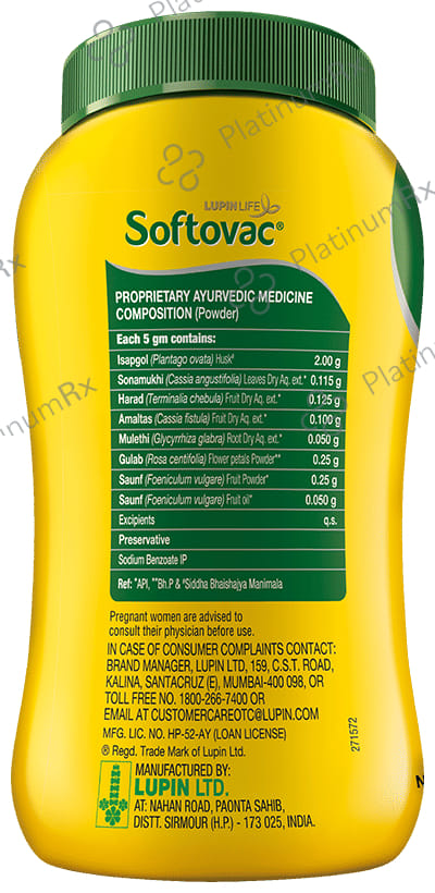 Softovac Bowel Regulator for Effective Relief from Constipation Powder 450gm