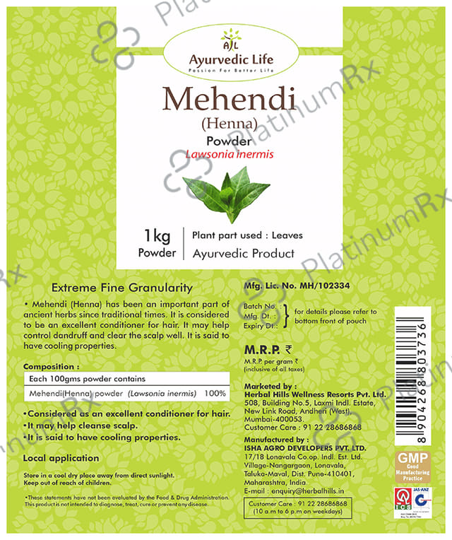 Ayurvedic Life Mehendi Powder