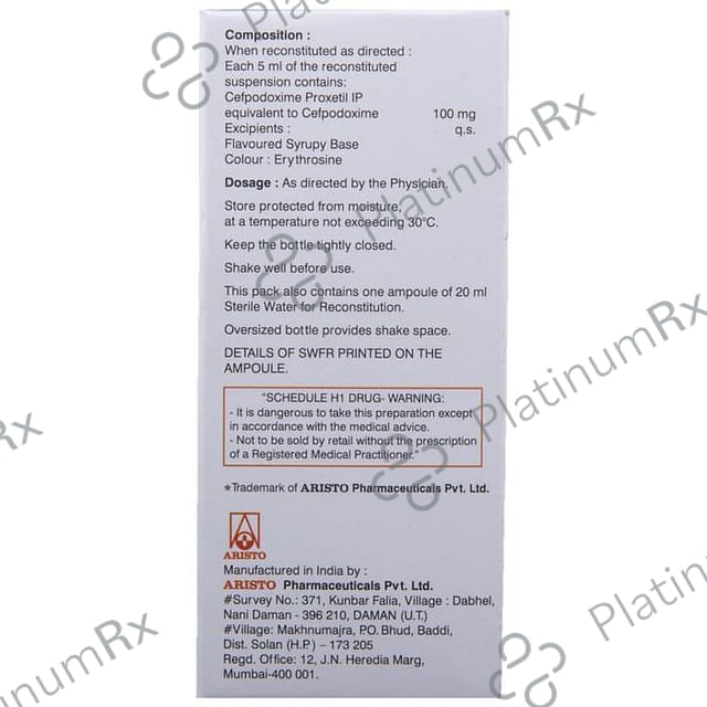 Monocef-O 100 Powder for Oral Suspension