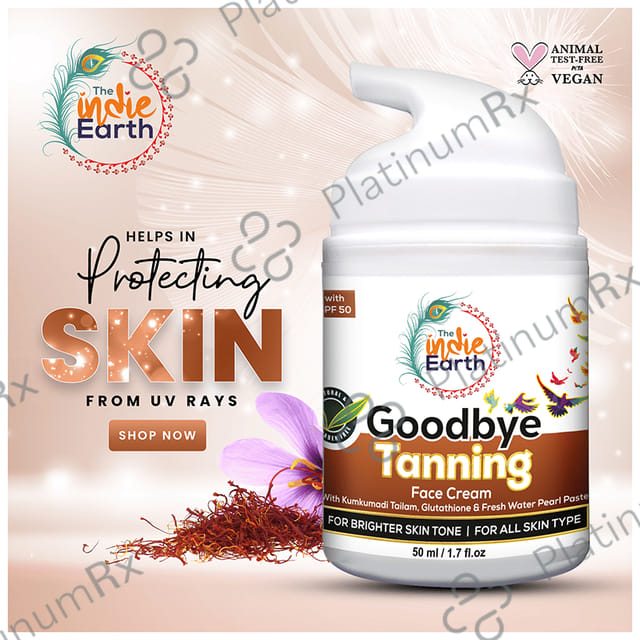 The Indie Earth Goodbye Tanning SPF 50 Face Cream 50ml