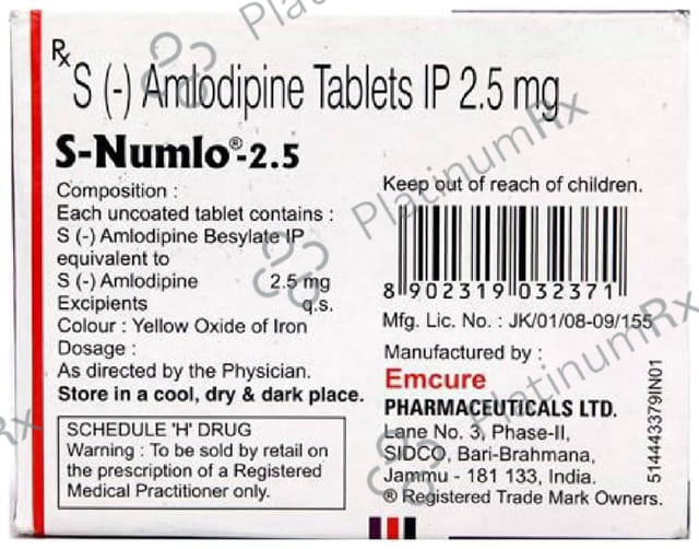 S Numlo 2.5mg Tablet 15s