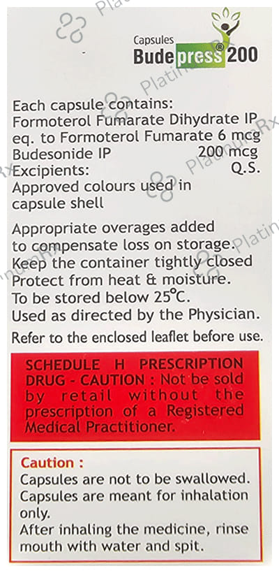 Budepress 200/6mcg Capsule 30s