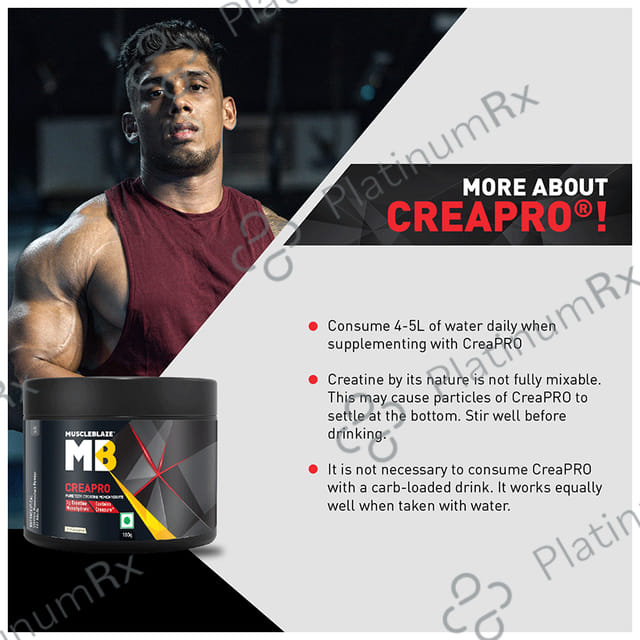 MuscleBlaze Creapro Creatine - With Creapure for Lean Muscles, Energy & Strength - Unflavoured