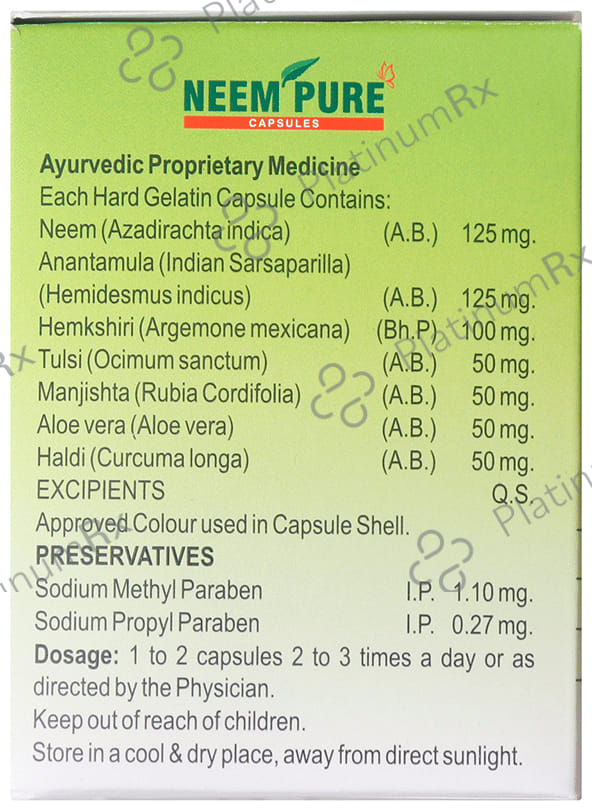 Trio Neem Pure Capsule (10 Each) 10 strips