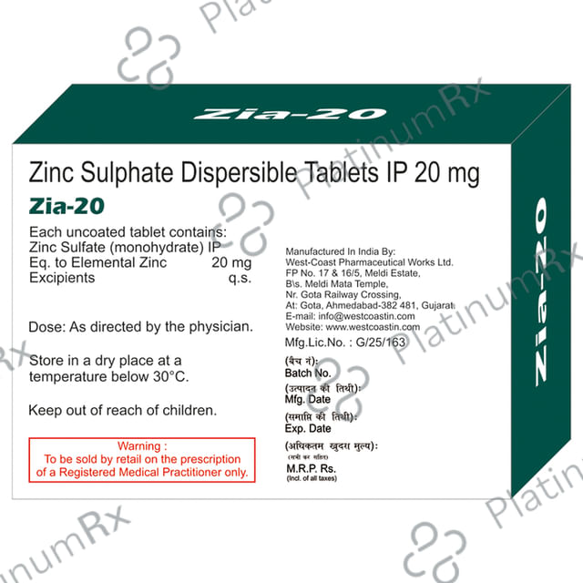 Zia 20 Tablet DT