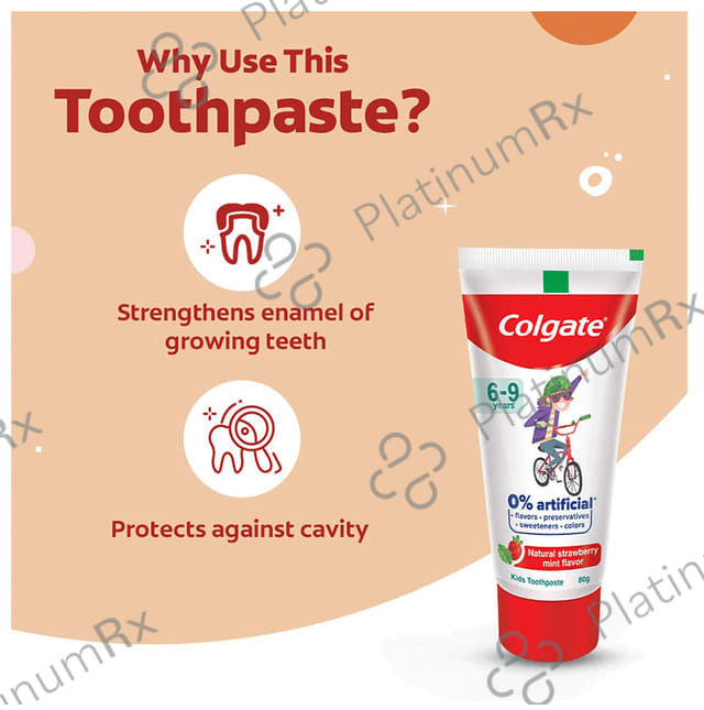 Colgate Natural Strawberry Mint Toothpaste for Kids (6-9 Years)